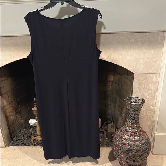 R&M Richards Elegant Navy Dress with Leaf Detail size 12 - Picture 5 of 5